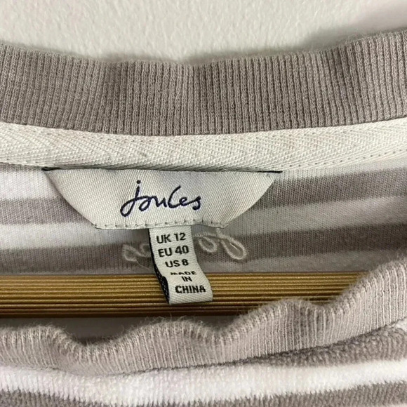 Joules Gray and White Striped Sweatshirt - Picture 3 of 9